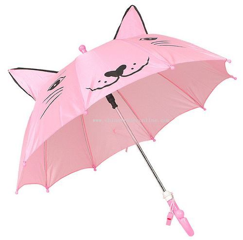 Pink Color Promotional Kargil Umbrella with Water Cap - Kids Umbrella with Cat